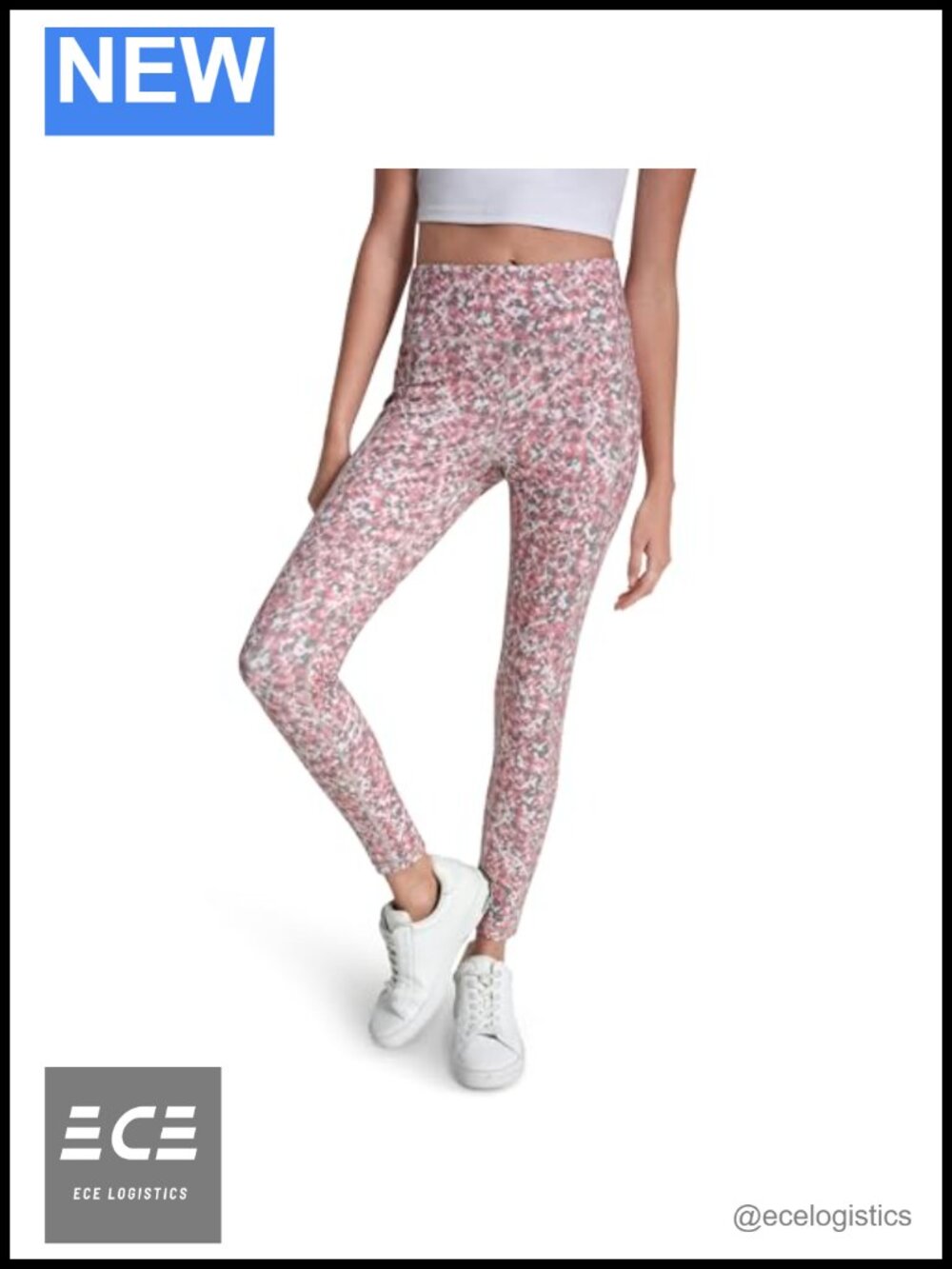 High Waist 7/8 Printed Active Leggings with Pockets Slim Fit Pull On